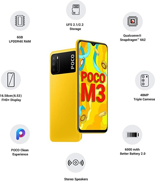 Poco M3 ( Poco Yellow 6GB ,64GB )
